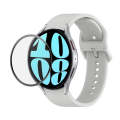 For Samsung Galaxy Watch6 40mm JUNSUNMAY Silicone Adjustable Strap + Full Coverage PMMA Screen Pr...