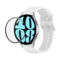 For Samsung Galaxy Watch6 44mm JUNSUNMAY Silicone Adjustable Strap + Full Coverage PMMA Screen Pr...
