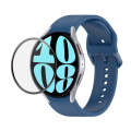 For Samsung Galaxy Watch6 44mm JUNSUNMAY Silicone Adjustable Strap + Full Coverage PMMA Screen Pr...