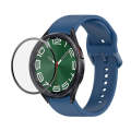 For Samsung Galaxy Watch6 Classic 47mm JUNSUNMAY Silicone Adjustable Strap + Full Coverage PMMA S...