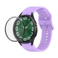 For Samsung Galaxy Watch6 Classic 47mm JUNSUNMAY Silicone Adjustable Strap + Full Coverage PMMA S...