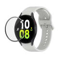 For Samsung Galaxy Watch5 40mm JUNSUNMAY Silicone Adjustable Strap + Full Coverage PMMA Screen Pr...