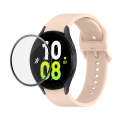 For Samsung Galaxy Watch5 44mm JUNSUNMAY Silicone Adjustable Strap + Full Coverage PMMA Screen Pr...