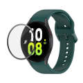 For Samsung Galaxy Watch5 44mm JUNSUNMAY Silicone Adjustable Strap + Full Coverage PMMA Screen Pr...