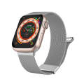 For Apple Watch 8 41mm Milan Double Magnetic Steel Mesh Watch Band(Silver)