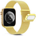 For Apple Watch 7 41mm Milan Double Magnetic Steel Mesh Watch Band(Gold)