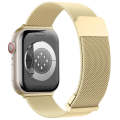 For Apple Watch 3 42mm Milan Double Magnetic Steel Mesh Watch Band(Gold)