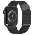 For Apple Watch 2 42mm Milan Double Magnetic Steel Mesh Watch Band(Black)