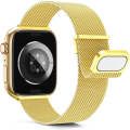 For Apple Watch 42mm Milan Double Magnetic Steel Mesh Watch Band(Gold)