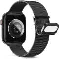 For Apple Watch 38mm Milan Double Magnetic Steel Mesh Watch Band(Black)