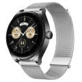 For Huawei Watch Buds Milan Double Magnetic Steel Mesh Watch Band(Silver)