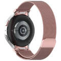 For Samsung Galaxy Watch 6 Classic Button Style Milan Magnetic Metal Watch Band(Rose Gold)