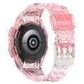 For Samsung Galaxy Watch6 44mm TPU Integrated Silicone Watch Band(Transparent Pink)