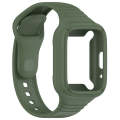 For Redmi Watch 3 Lite Integrated Fully Enclosed Silicone Watch Band(Dark Green)