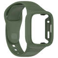 For Redmi Watch 3 Integrated Fully Enclosed Silicone Watch Band(Dark Green)