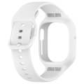For Honor Watch 4 Integrated Fully Enclosed Silicone Watch Band(White)