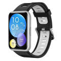 For Huawei Watch Fit Two-Color Silicone Watch Band(Black+White)