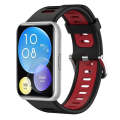 For Huawei Watch Fit Two-Color Silicone Watch Band(Black+Red)