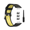 For Huawei Watch Fit Two-Color Silicone Watch Band(Black+Yellow)