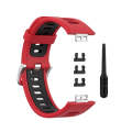For Huawei Watch Fit Two-Color Silicone Watch Band(Red+Black)