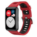 For Huawei Watch Fit New Two-Color Silicone Watch Band(Red+Black)