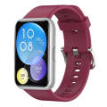 For Huawei Watch Fit Solid Color Silicone Watch Band(Wine Red)