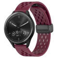 For Garmin Vivomove Sport 20mm Folding Magnetic Clasp Silicone Watch Band(Wine Red)