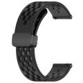 For Garmin Vivoactive3 20mm Folding Magnetic Clasp Silicone Watch Band(Black)