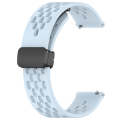 For Garmin Vivoactive3 20mm Folding Magnetic Clasp Silicone Watch Band(Light Blue)