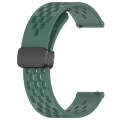For Garmin Vivoactive3 Music 20mm Folding Magnetic Clasp Silicone Watch Band(Dark Green)