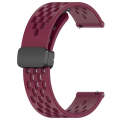 For Garmin Venu 2 Plus 20mm Folding Magnetic Clasp Silicone Watch Band(Wine Red)