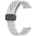 For Garmin Venu 2 Plus 20mm Folding Magnetic Clasp Silicone Watch Band(Light Grey)