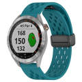 For Garmin Approach S40 20mm Folding Magnetic Clasp Silicone Watch Band(Hidden Green)