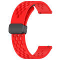 For Garmin Forerunner 158 20mm Folding Magnetic Clasp Silicone Watch Band(Red)