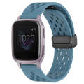 For Garmin Venu SQ 20mm Folding Magnetic Clasp Silicone Watch Band(Blue)