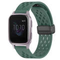 For Garmin Venu SQ 20mm Folding Magnetic Clasp Silicone Watch Band(Dark Green)