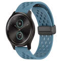 For Garmin VivoMove Style 20mm Folding Magnetic Clasp Silicone Watch Band(Blue)