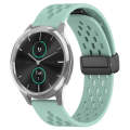 For Garmin VivoMove Luxe 20mm Folding Magnetic Clasp Silicone Watch Band(Teal)