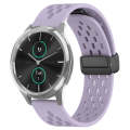 For Garmin VivoMove Luxe 20mm Folding Magnetic Clasp Silicone Watch Band(Purple)