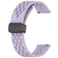 For Garmin VivoMove Luxe 20mm Folding Magnetic Clasp Silicone Watch Band(Purple)