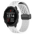 For Garmin Forerunner 245 Music 20mm Folding Magnetic Clasp Silicone Watch Band(White)