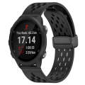 For Garmin Forerunner 245 Music 20mm Folding Magnetic Clasp Silicone Watch Band(Black)