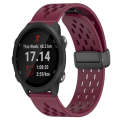 For Garmin Forerunner 245 Music 20mm Folding Magnetic Clasp Silicone Watch Band(Wine Red)