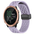 For Garmin Forerunner 645 Music 20mm Folding Magnetic Clasp Silicone Watch Band(Purple)