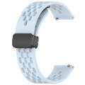 For Garmin Forerunner Sq2 20mm Folding Magnetic Clasp Silicone Watch Band(Light Blue)