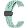 For Samsung Galaxy Watch 6 40mm 20mm Folding Magnetic Clasp Silicone Watch Band(Teal)