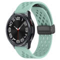 For Samsung Galaxy Watch 6 Classic 47mm 20mm Folding Magnetic Clasp Silicone Watch Band(Teal)
