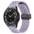 For Samsung Galaxy Watch 6 Classic 47mm 20mm Folding Magnetic Clasp Silicone Watch Band(Purple)