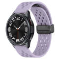 For Samsung Galaxy Watch 6 Classic 43mm 20mm Folding Magnetic Clasp Silicone Watch Band(Purple)