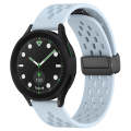 For Samsung Galaxy watch 5 Pro Golf Edition 20mm Folding Magnetic Clasp Silicone Watch Band(Light...